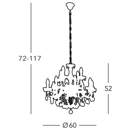 Kolarz 960.88+4 - Krištáľový luster na reťazi VALERIE 12xE14/40W/230V