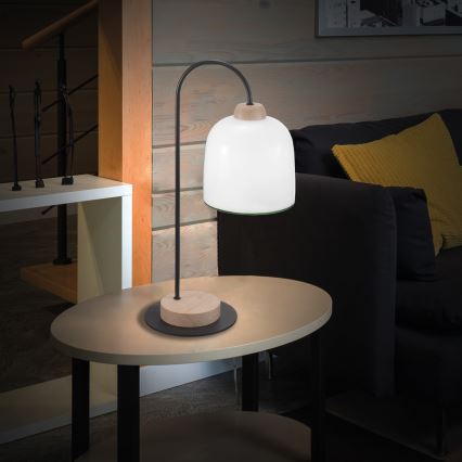 Kolarz A1352.71.G - Stolná lampa NONNA 1xE27/60W/230V dub/biela/zelená