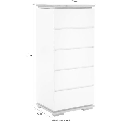 Komoda ARVI biela/dub