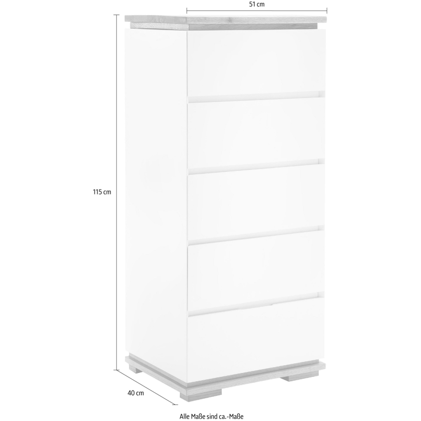 Komoda ARVI biela/dub