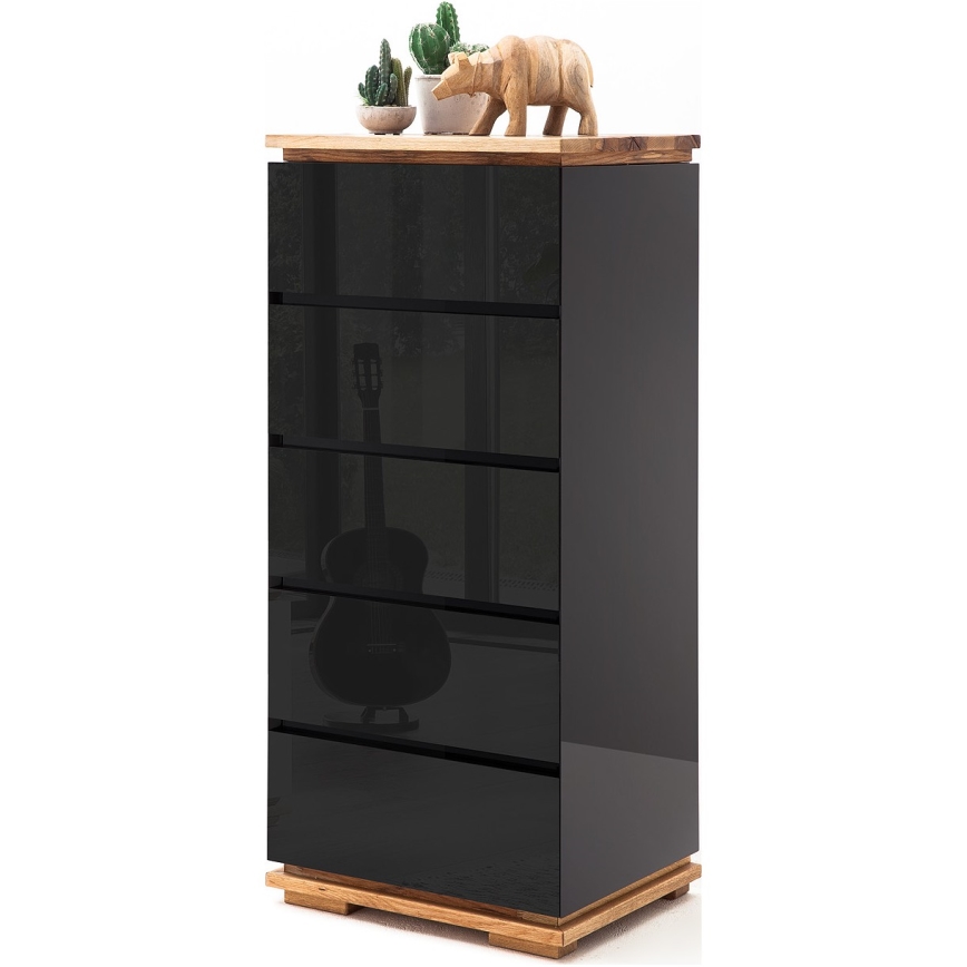 Komoda ARVI čierna/dub