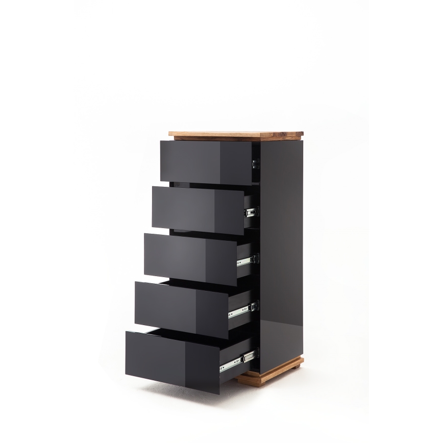 Komoda ARVI čierna/dub