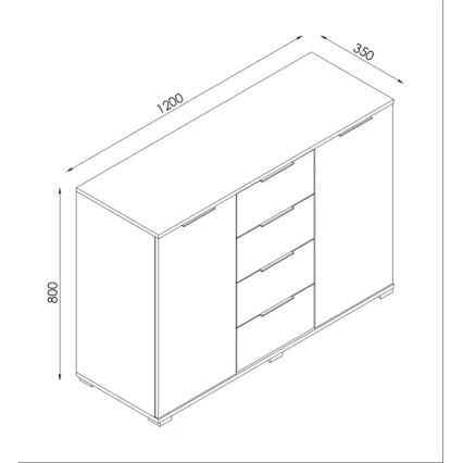 Komoda HOPE 120x78x35 dub sonoma