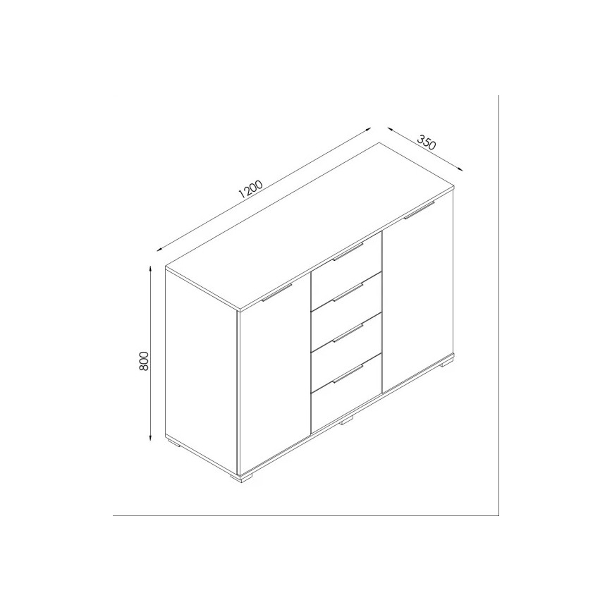 Komoda HOPE 120x78x35 dub sonoma