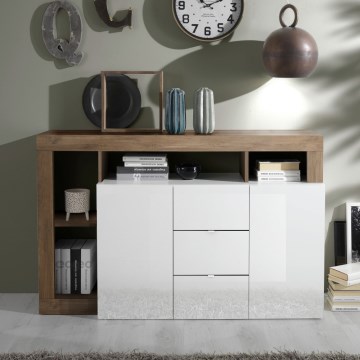 Komoda LENOR 146x93x42 cm biela/dub
