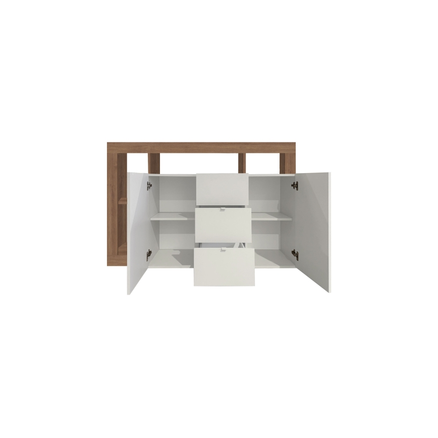 Komoda LENOR 146x93x42 cm biela/dub