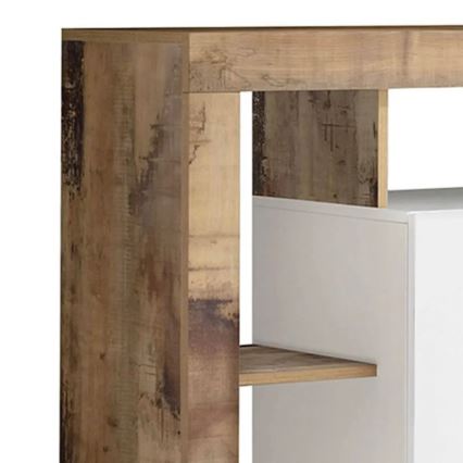 Komoda LENOR bela/rjava