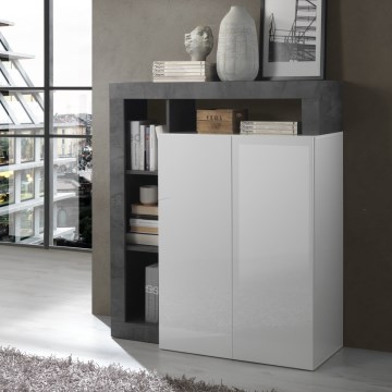 Komoda LENOR biela/antracit