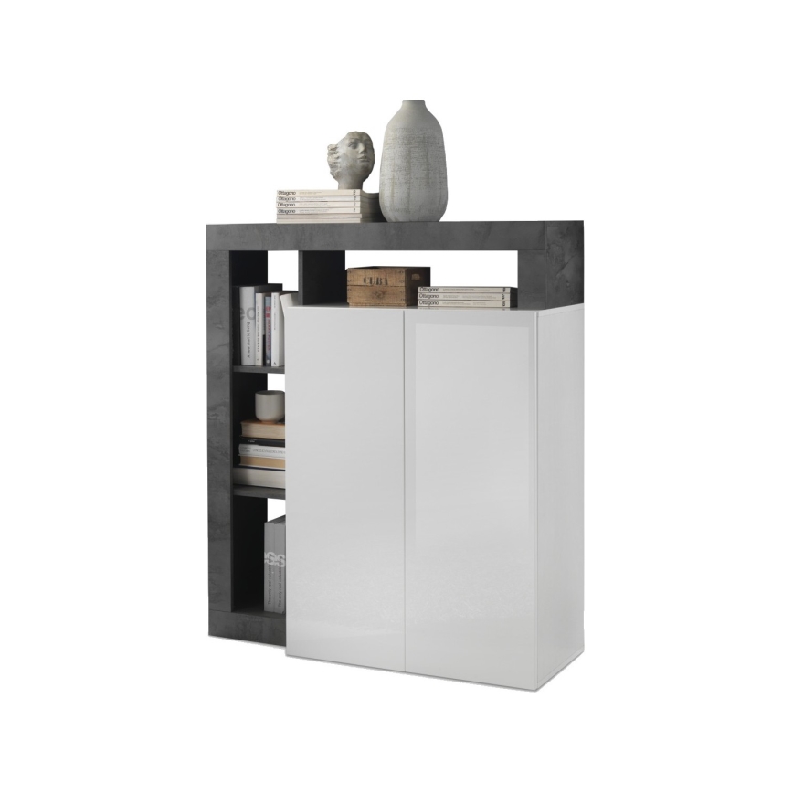 Komoda LENOR biela/antracit