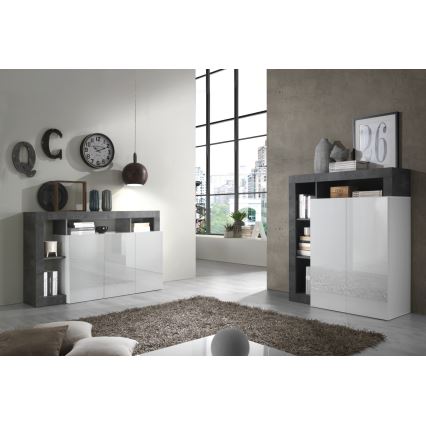 Komoda LENOR biela/antracit