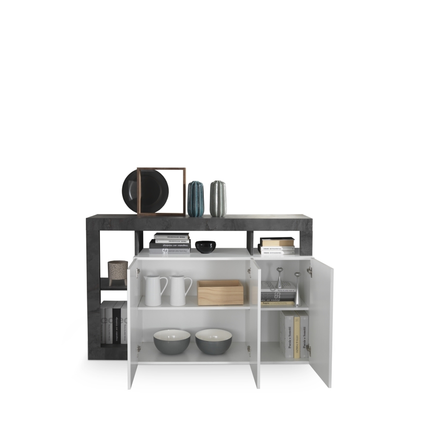 Komoda LENOR biela/antracit