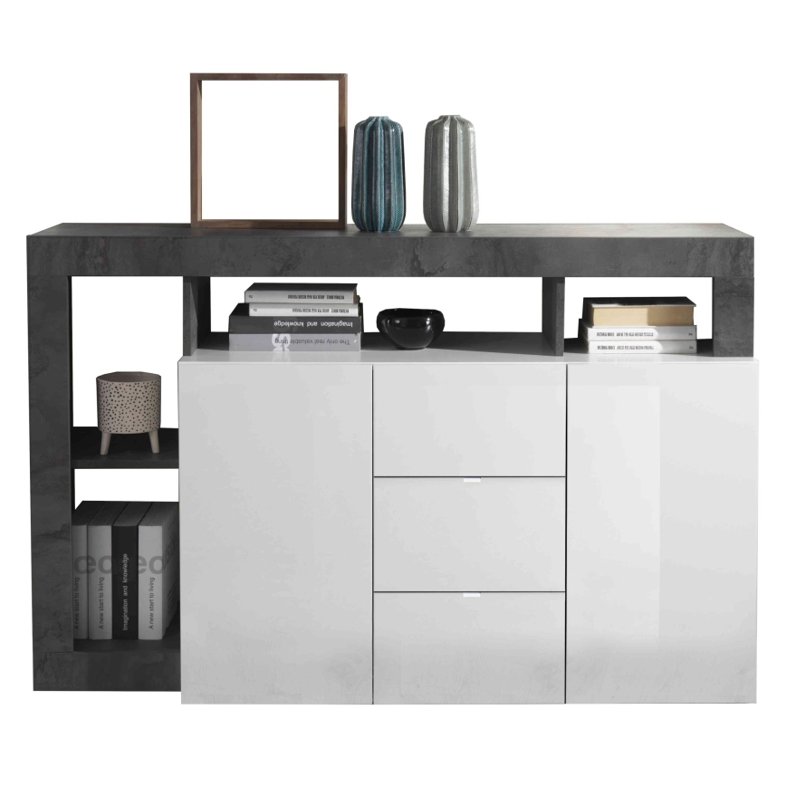 Komoda LENOR biela/antracit