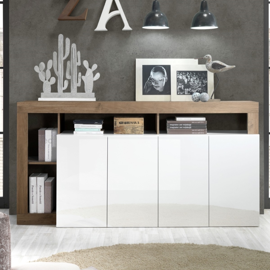 Komoda LENOR biela/dub