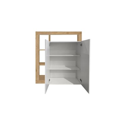 Komoda LENOR biela/hnedá