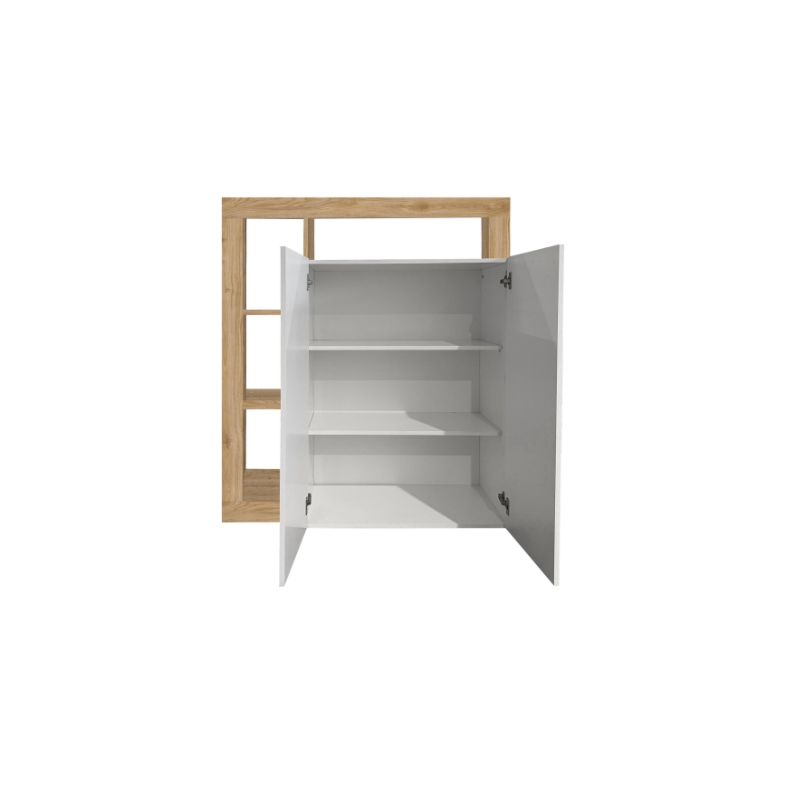 Komoda LENOR biela/hnedá