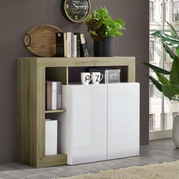 Komoda LENOR biela/hnedá