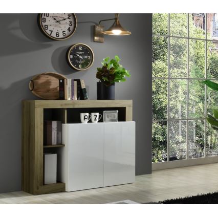 Komoda LENOR biela/hnedá