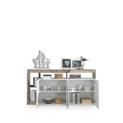 Komoda LENOR biela/hnedá