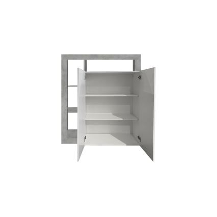 Komoda LENOR biela/šedý betón