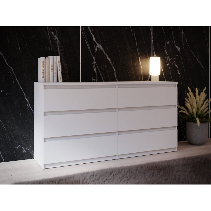Komoda MAO s zásuvkami, biela