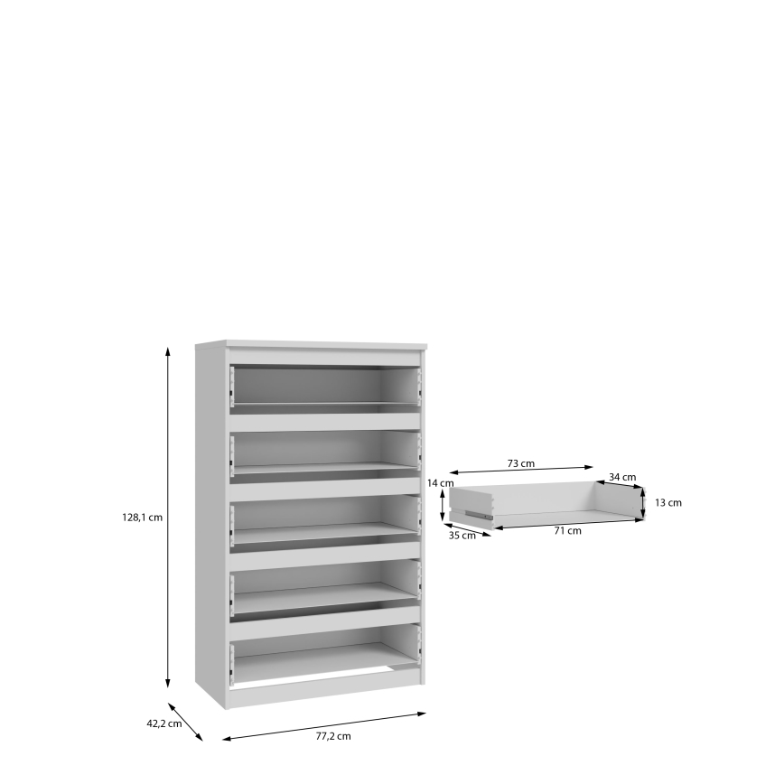 Komoda MAO s zásuvkami, biela