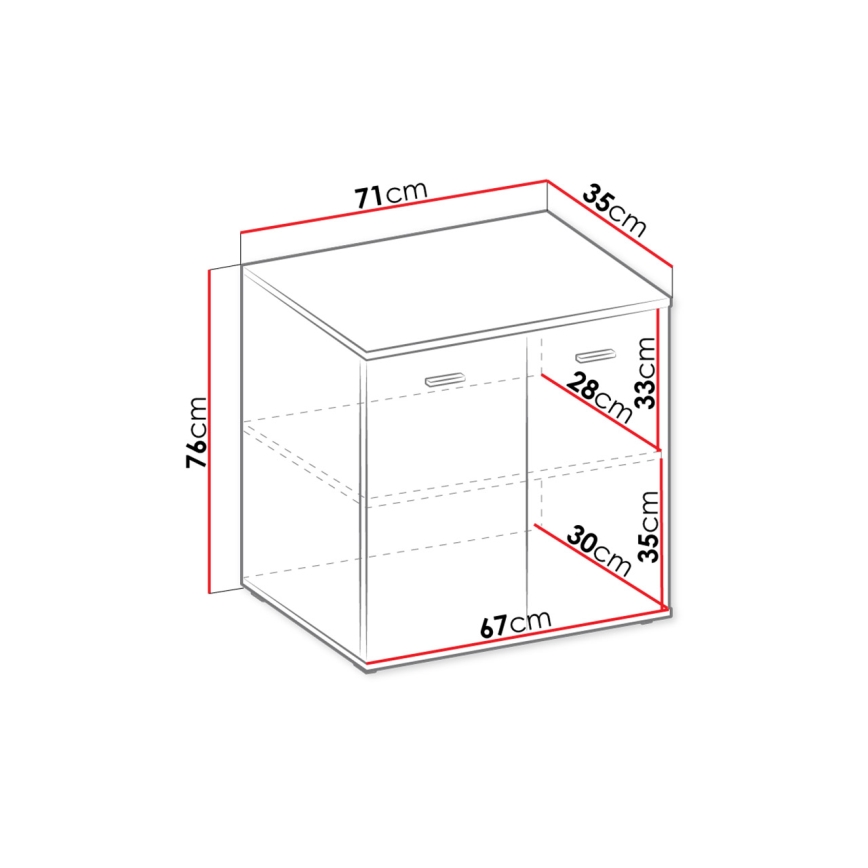 Komoda MIKE 76x71 cm biela