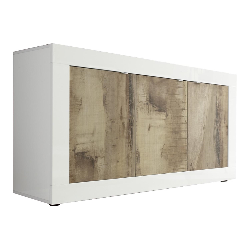 Komoda NERILA biela/hnedá