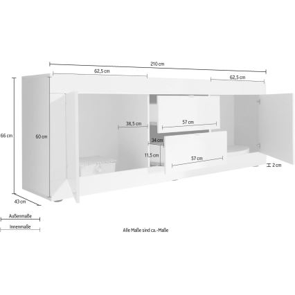Komoda NERILA biela/hnedá