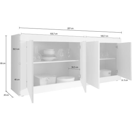 Komoda NERILA čierna/hnedá