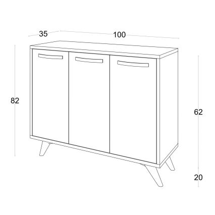 Komoda PIFFA 100x82 cm biela