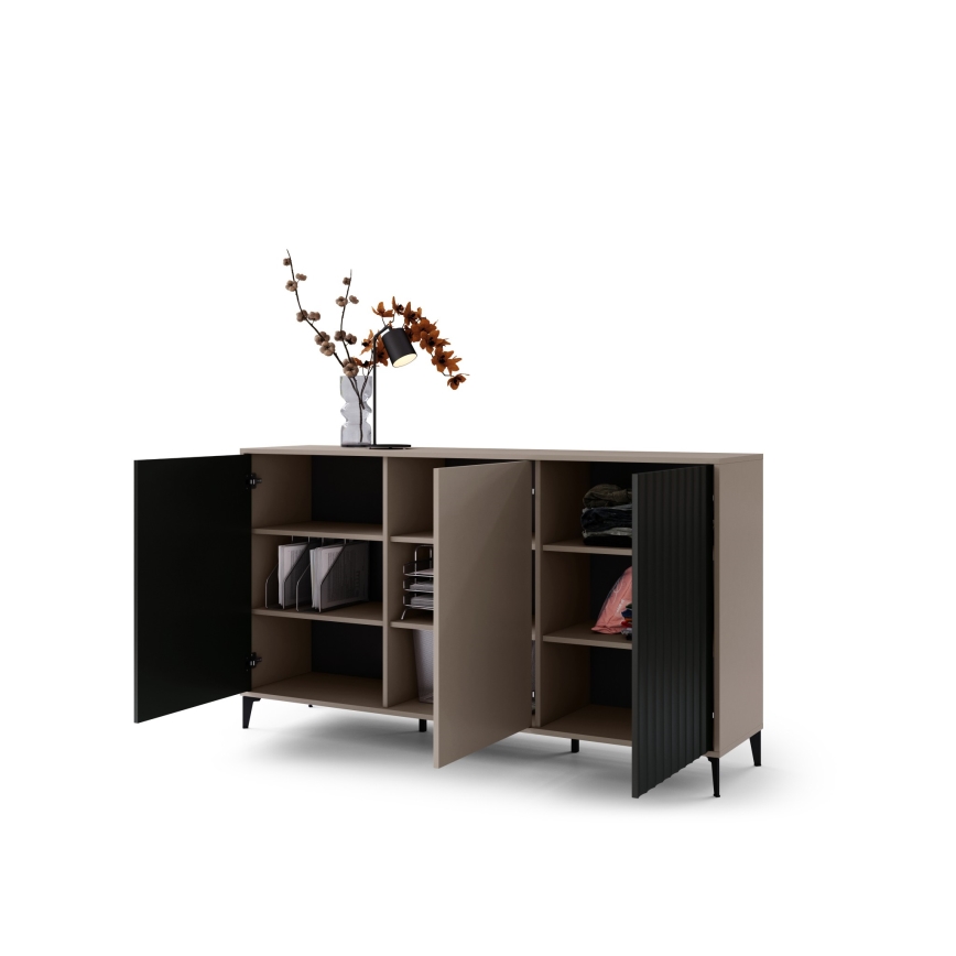 Komoda RONJA taupe/čierna