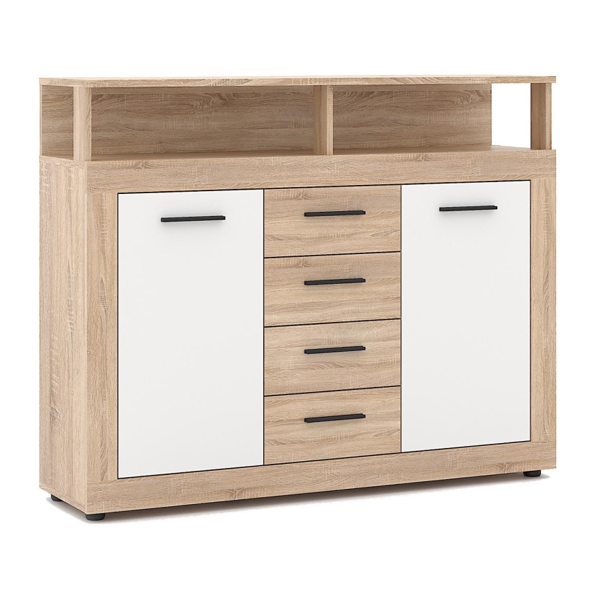 Komoda RUNA dub sonoma/biela