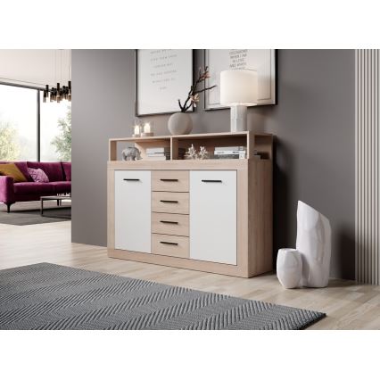 Komoda RUNA dub sonoma/biela