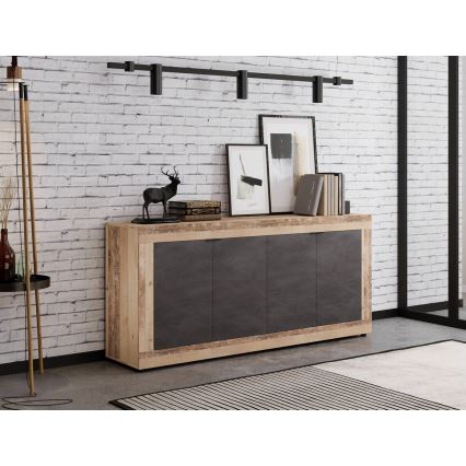 Komoda RUNEA svetlohnedá/antracit