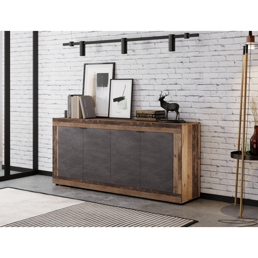 Komoda RUNEA temno rjava/antracit