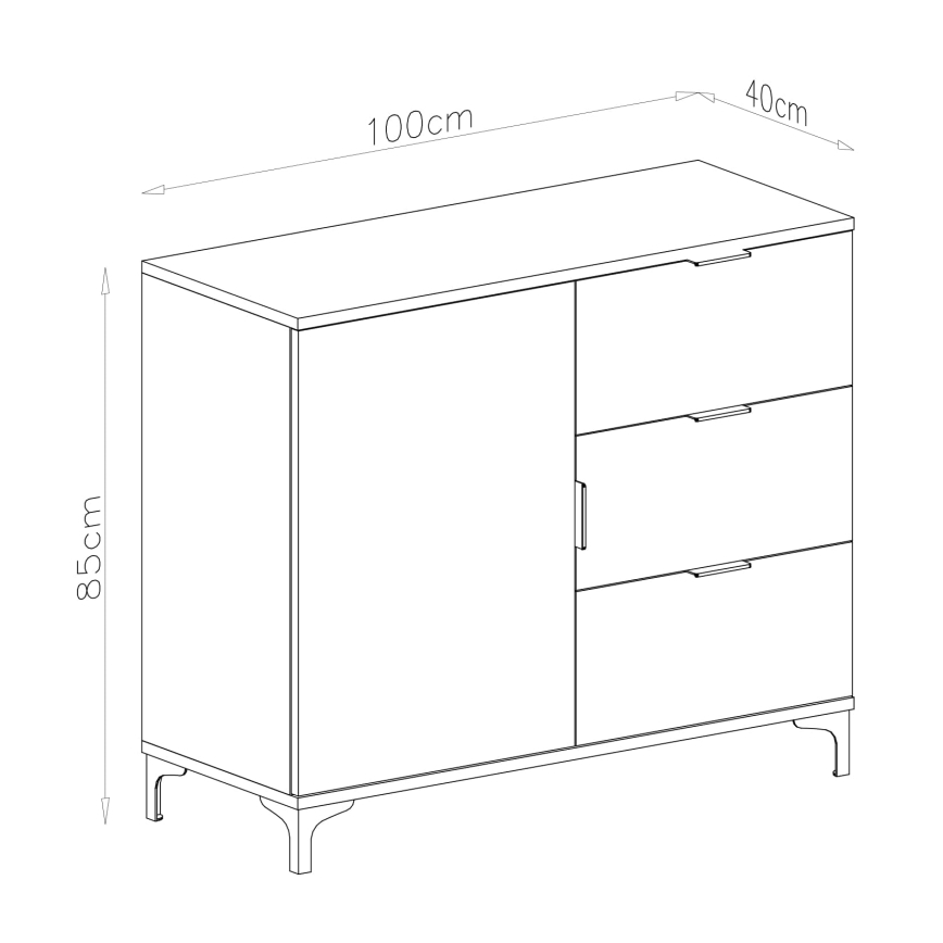 Komoda s zásuvkami LORA béžová