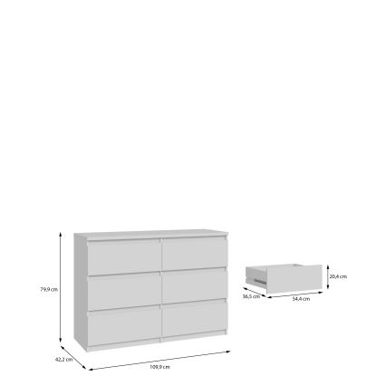 Komoda s zásuvkami MAO biela