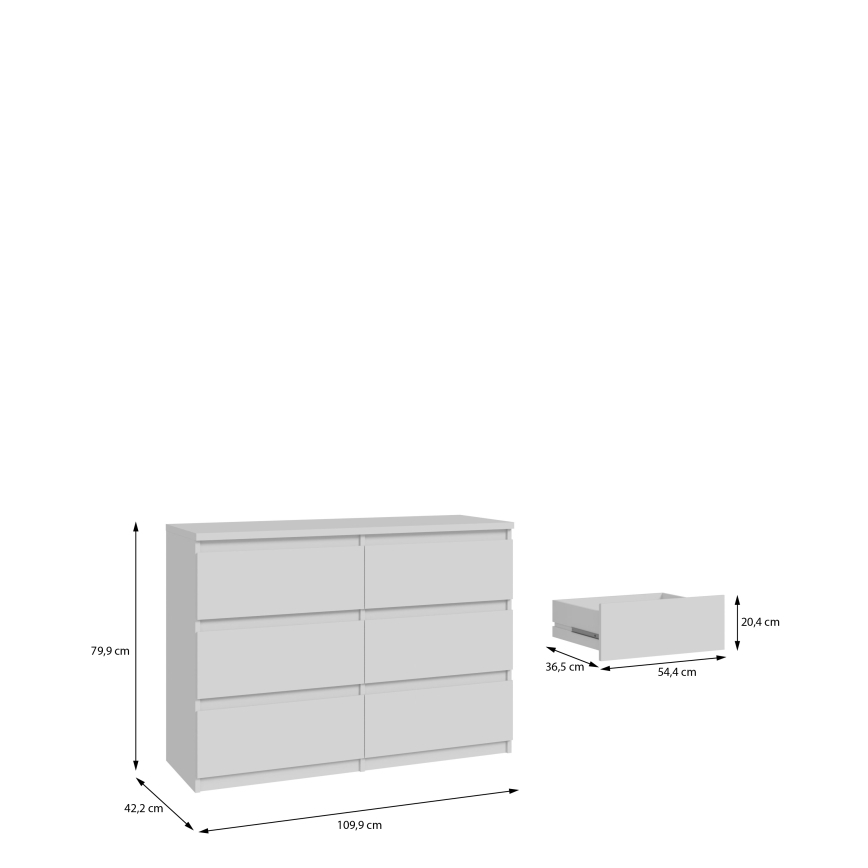 Komoda s zásuvkami MAO biela