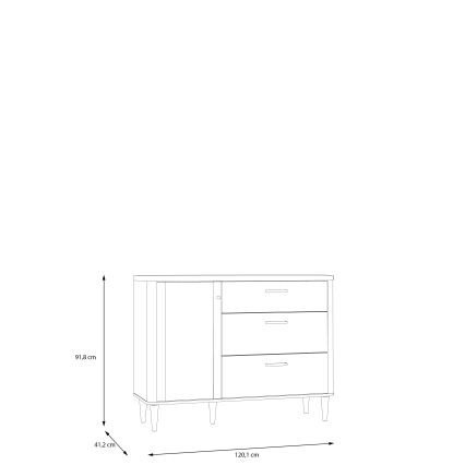 Komoda s zásuvkami VIRO hnedá/béžová