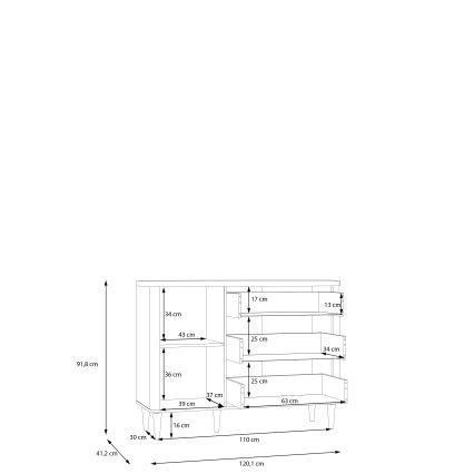 Komoda s zásuvkami VIRO hnedá/béžová