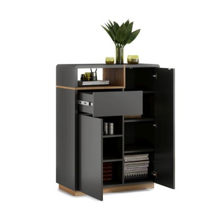 Komoda s zásuvkou FRED antracit/dub artisan