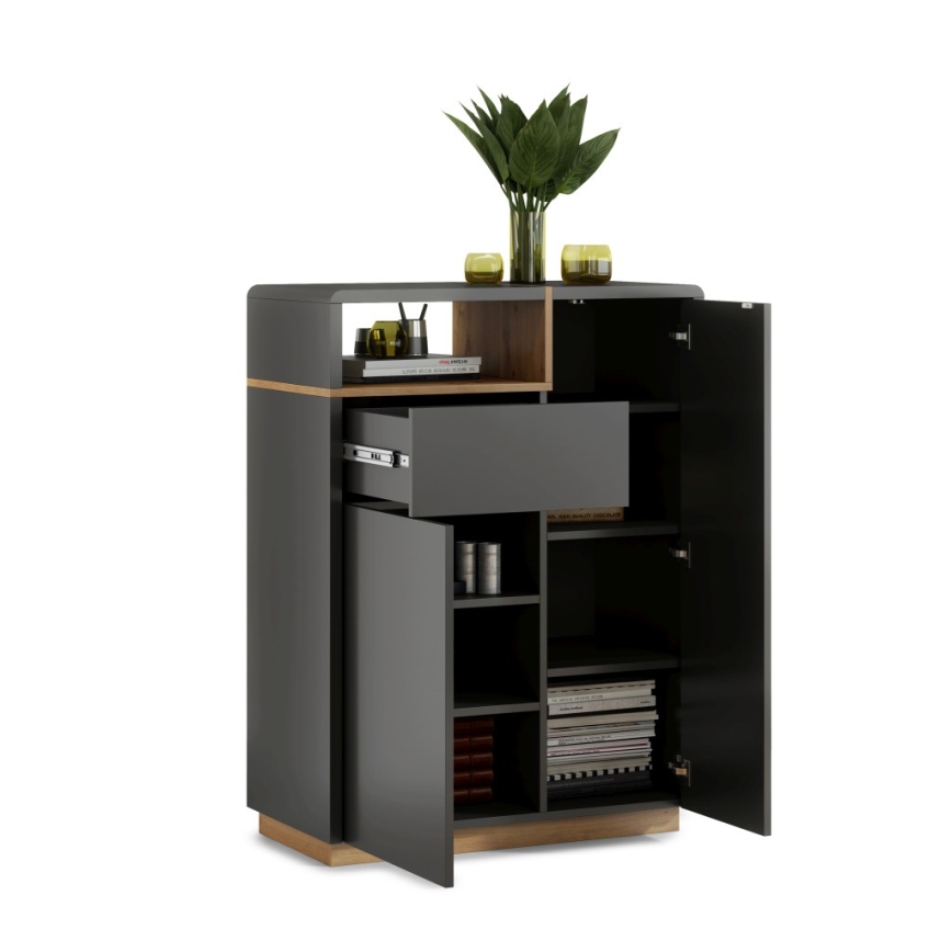 Komoda s zásuvkou FRED antracit/dub artisan