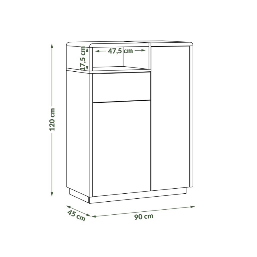 Komoda s zásuvkou FRED antracit/dub artisan