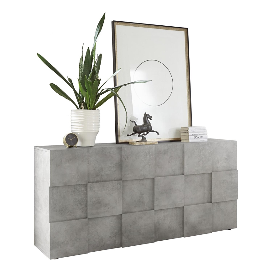 Komoda SERIAN betónovo sivá