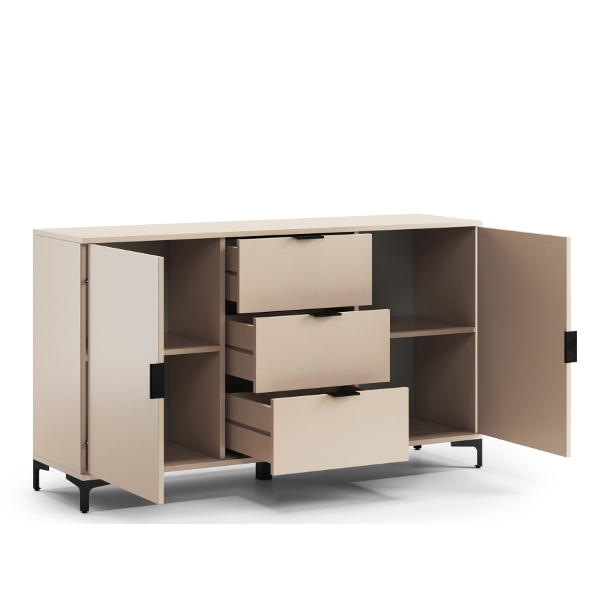 Komoda so zásuvkami a dvierkami LORA béžová