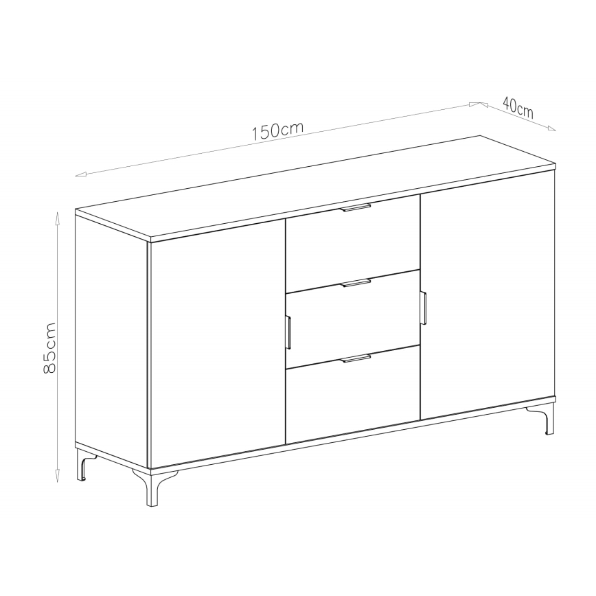 Komoda so zásuvkami a dvierkami LORA béžová