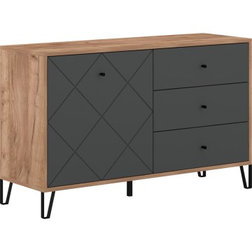 Komoda SULA dub craft/čierna