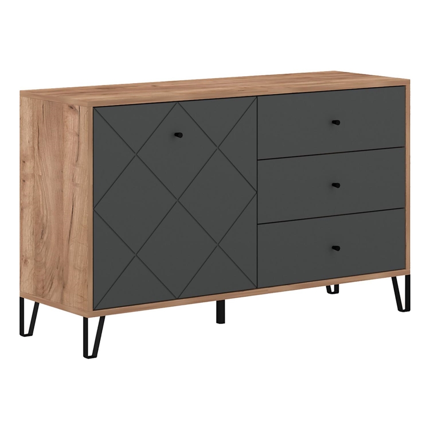 Komoda SULA dub craft/čierna