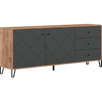 Komoda SULA dub craft/čierna