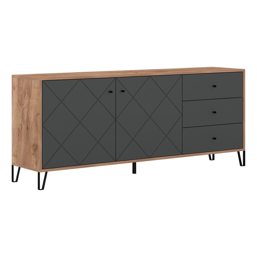 Komoda SULA dub craft/čierna
